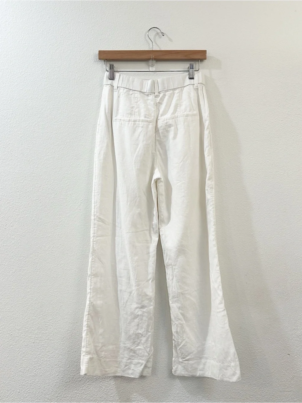 Abercrombie & Fitch Sloane Linen-Blend Tailored Wide Leg Pant White Size XS - Picture 7 of 13